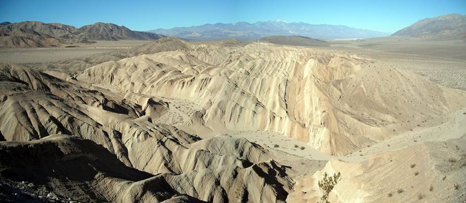 Students examining alluvial fan deposits and basin-range structure in Death Valley, California