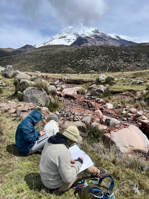 Galapagos Islands lava flow features examined by field camp participants